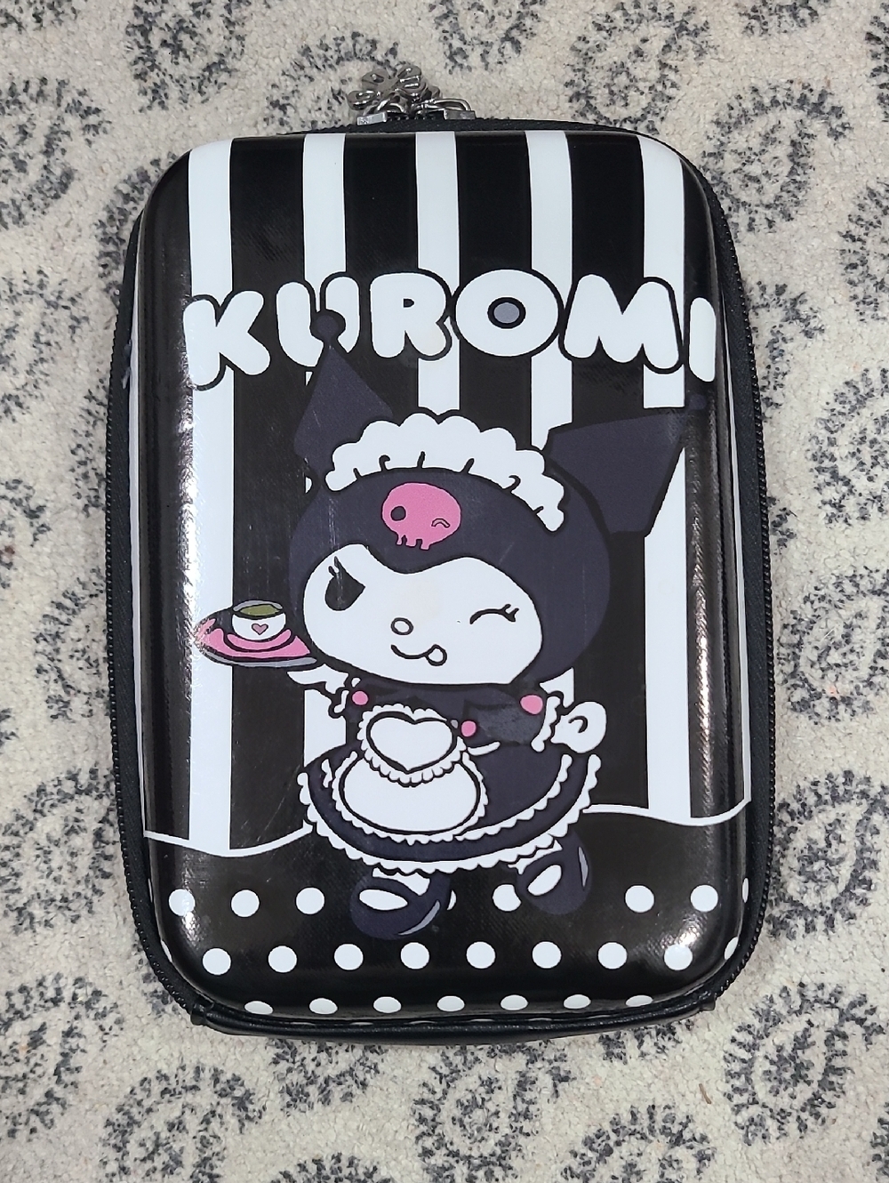 Kuromi Kids Black and White Hard Case Pouch